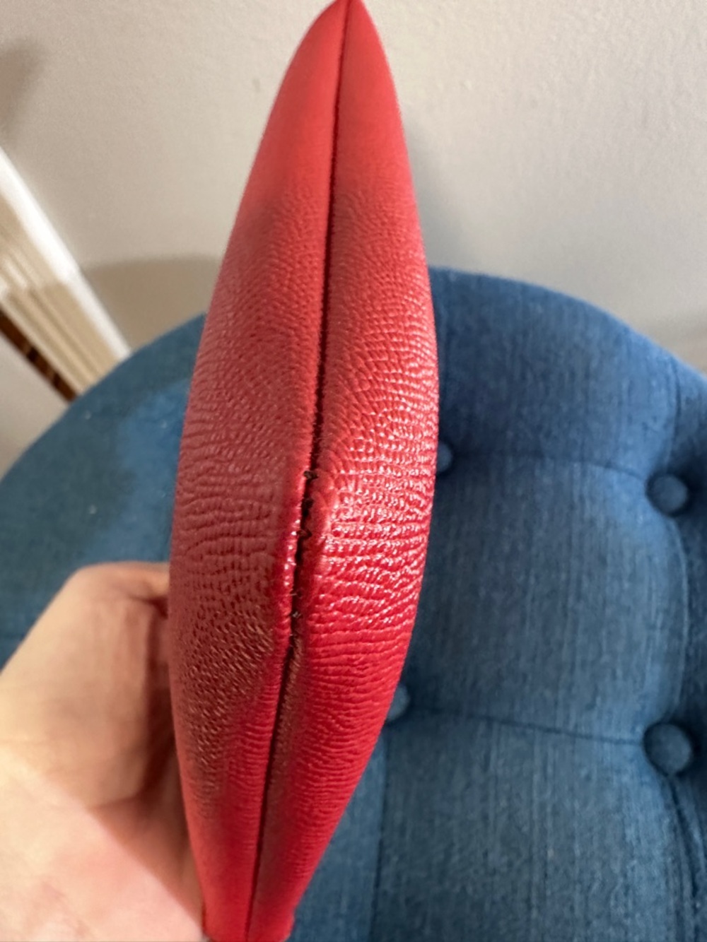 Coach Red Textured Leather Storypatch Pouch - Picture 4 of 9